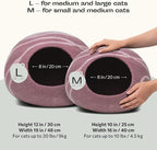 MEOWFIA Cat Cave – Premium Felt Cat Bed for Indoor Cats, Handmade Merino Wool (Gold Rose, Large)