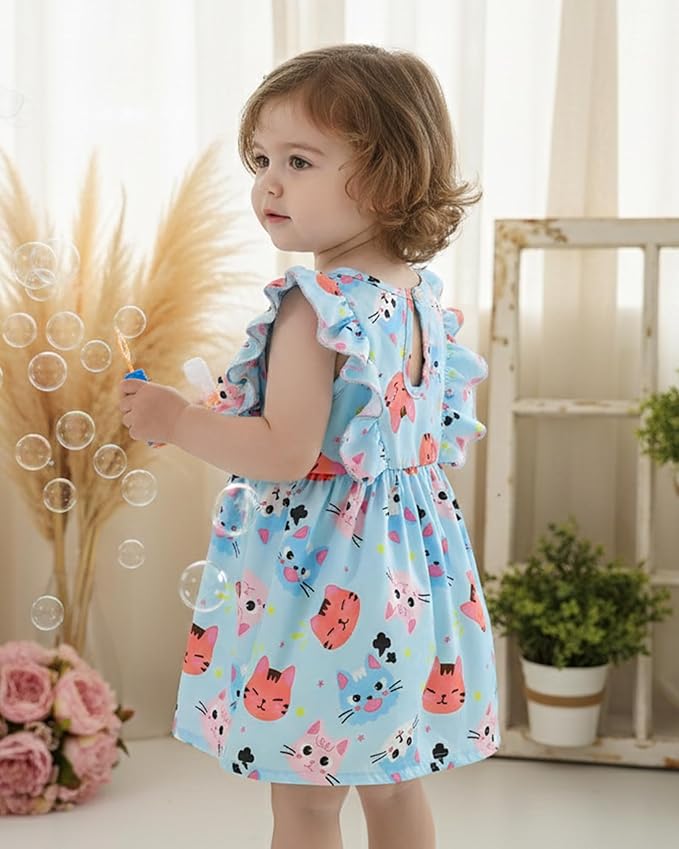 Mioglrie Baby Girl Dress Summer Girl Clothes Infant Outfits Newborn Ruffle Sleeveless Sundress Cute Dresses for Girls