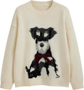 CIDER Women’s Cat Sweater Long Sleeve Crew Neck Fun Graphic Cute Patterned Chunky Pullover Sweater Tops
