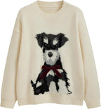 CIDER Women’s Cat Sweater Long Sleeve Crew Neck Fun Graphic Cute Patterned Chunky Pullover Sweater Tops