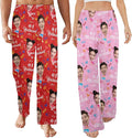 Artsadd Personalized Christmas Pajama Pants Socks for Men Custom Photo Pajama Bottoms for Men S-XXL