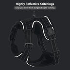 Rttochfy Cat Harness and Leash Set, Adjustable and Reflective Cat Vest, Escape Proof Kitten Harness, Easy to Put on with 3 Buckles for Cats Walking and Traveling (Black, M)