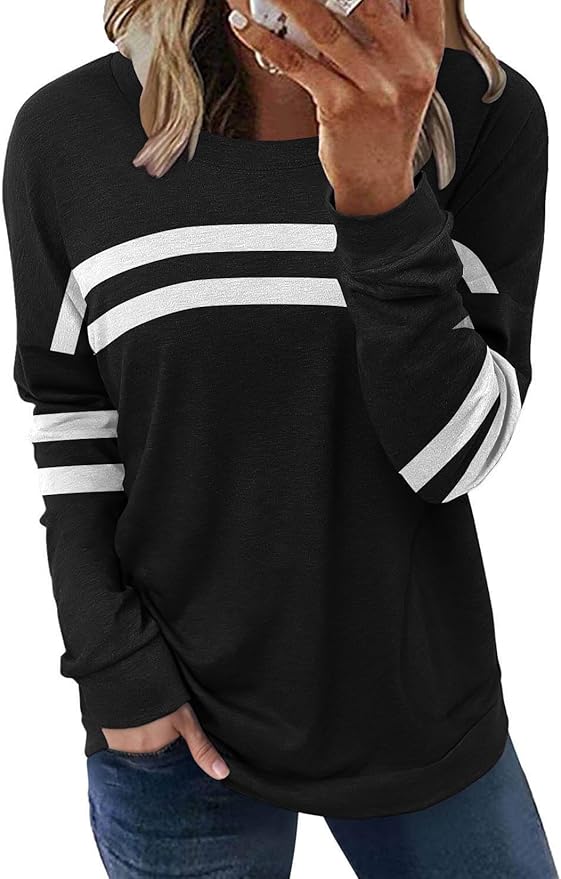 Akihoo Womens Casual Long Sleeve Tunic Tops Crew Neck Shirt Blouses