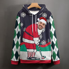 Artsadd Custom Face Unisex athletic Pockets Sweatshirt Loose Hoodie Custom Christmas Long Sleeve Sweatshirt Hooded Pullover