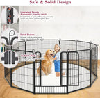 Dog Playpen Outdoor Dog Fence for Yard, 32inch 24 Panels Dog Pens Outside Anti-Rust Pet Playpen Exercise Pen with Lock for Large Medium Pets, Portable Pet Fence for Yard RV Camping