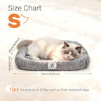 Mora Pets Self Warming Cat Bed Self Heating Pet Pad with Bolster and Foam Washable Removable Cover Non Slip Thermal Sherpa Fabric Pet Mat Grey 20 Inch