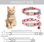 ARING PET 2 Pack Valentine's Day Cat Collars-Cute Heart Cat Collar Breakaway with Bell&Pendant, Adjustable Valentine Kitten Collars with Safety Buckle for Girl and Boy Cats