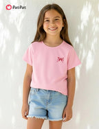 PATPAT Girls Crewneck Short Sleeve Graphic Tees Animal Print Shirts Cute Summer Outfits 5-12 Years