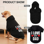 EXPAWLORER Dog Hoodie-Soft and Warm Dog Sweaters, Pet Clothes Autumn Winter Coat Sweatshirt with I Love My DAD Print for Puppy,Cat, Small Medium Large Dogs