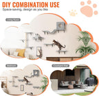 VEVOR Wall Mounted Cat Shelves, Perches with Jumping Boards, Hammock, Sofa, Cat Furniture and Shelves up to 40 lbs for Sleeping, Playing, Climbing, Set of 6