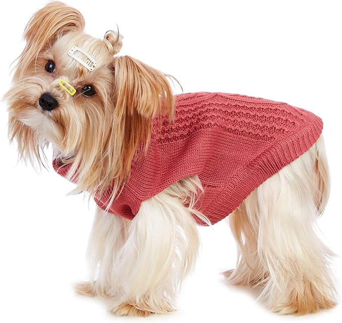 Stretchy Cat Sweater - 17 Colors & 6 Sizes | Snug Winter-Ready Knit for Boy/Girl Cats & Kittens (Maple Leaf Red, X-Small)
