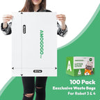 100 Pcs Waste Bags Liners, Compatible with Litter Robot 4/5/3, Leak-Proof Replacement Waste Bags, Heavy Duty Cat Litter Trash Bags, Waterproof Litter Bags, 26.4" x 21.9"