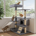 Abbylike 2 Pcs Cat Tree Tower Replacement Parts Grey Bed Cover with Elastic Band Removable Washable Padding for Platform Perch Shelves, Only Cover, Cat Tower Cushions Accessories(15.7 x 15.7 Inch)
