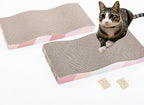 Cat Scratching Board cat Scratcher Cat Scratch Pad Cardboard cat scratchers for Indoor Cats Reversible Large Wide Corrugated with Catnip(2pcs)