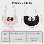 HOWWFALY 2PCS Cat Beret Hat with Camellia, Adjustable Bow Bandana Scarf Set Pet Princess Costume for Halloween Christmas, Cat Dog Birthday Party Apparel (Camellia)
