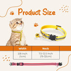 12-Pack Reflective Cat Collar Breakaway with Safety Elastic Band – Cat Collar with Bell - Adjustable Length & Lightweight for Girl Boy Cats and Kittens