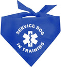 Service Dog in Training Dog Bandana | 100% Cotton Adjustable Triangle | Made in USA | Service | Support | Training | Working Assistance | Royal X-Small (289)