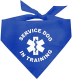 Service Dog in Training Dog Bandana | 100% Cotton Adjustable Triangle | Made in USA | Service | Support | Training | Working Assistance | Royal X-Small (289)