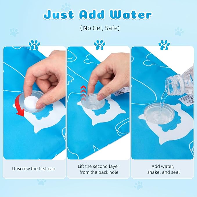 Ownpets Dog Cooling Mat, X-Large 43" x 27" Instant Cooling Pet Pad, Thickened Portable Pet Cool Pad for Dogs and Cats, Leakproof Water-Filled Summer Relief Mat for Crate, Floor, Car, Outdoor