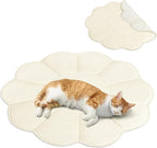 PetAmi Dog Cooling Mat, Flower Shape, Reversible Cooling Nylon Blanket Soft Fleece Pet Pad for Dogs Cats, Summer All Season Use Q-Max>0.3, Small 35x35 in, Beige