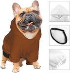 Custom Dog Hoodie for Small Pets, Personalized Photo Text Pet Warm Pullover Sweatshirt with Name Number, Customized Gifts Soft Hooded Cats Kitten Clothes, Saddle Brown, M,