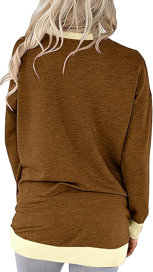 Akihoo Womens Casual Long Sleeve Tunic Tops Crew Neck Shirt Blouses