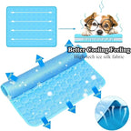 SOMOYA Dog Self Cooling Mat Pet Washable Cooling Pads Blanket Sleeping Kennel Mat,Ice Silk Sleep Mat Pad Non-Toxic Breathable Sleep Bed Beach for Large Dogs Cats (Blue, 27.5x39.4 in)