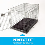 Paw Inspired Washable Padded Crate Mats for Dogs | 35” x 22” Pad, Fits 36-inch Kennels | Leakproof, Plush Pet Beds (Gray)