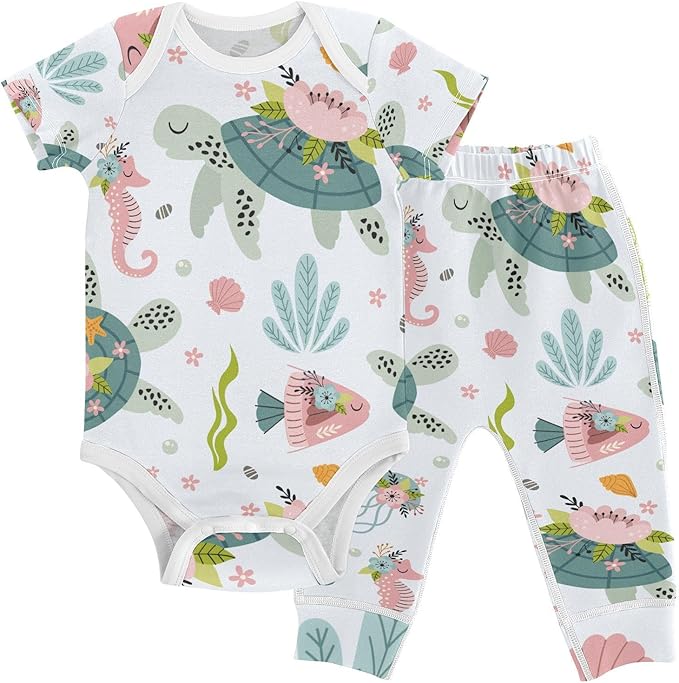 Baby Clothes Set Infant Bodysuits Pants Sets 0-24M For Boys Girls