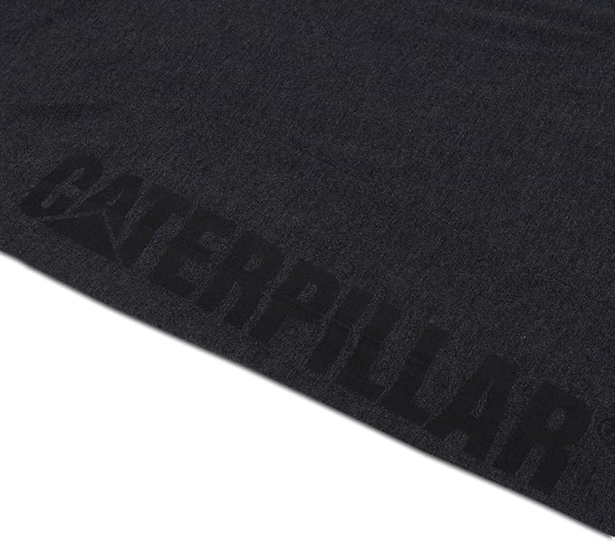 Caterpillar Trademark Banner Long Sleeve Tee Shirts for Men with Center Back Neck Wire Management Loop and Cat Workwear Logo