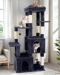 Globlazer Cat Tower for Indoor Cats, Heavy Duty Cat Trees for Large Adult Big Cats Maine Coon Cat Tree Tower with Scratching Post, Extra Large Top Perch, Cat Condos, F61, Dark Grey, 61inch