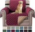 H.VERSAILTEX Reversible Chair Sofa Slipcover Water Repellent Couch Sofa Cover Furniture Protector Non Slip Chair Slipcover with Elastic Strap for Kids, Pet(Armchair, Red/Tan)