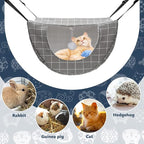 Unittype 2 Pieces Cat Cage Hammock Hanging Pet Bed Double Layer Soft Plush Hanging Pet Comfortable Hammock Bed for Indoor Kitten Ferret Hamster Rabbit or Small Animals, 2 Styles(Plaid)