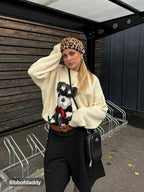 CIDER Women’s Cat Sweater Long Sleeve Crew Neck Fun Graphic Cute Patterned Chunky Pullover Sweater Tops