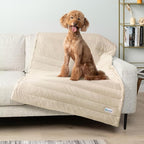 PetAmi Cooling Mat for Dog, Premium Pet Cooling Blanket for Crate Kennel, Indoor Cat Cool Sleeping Pad, Q-MAX Cold Sofa Couch Cover for Summer, Taupe/Beige, Medium (29x40)