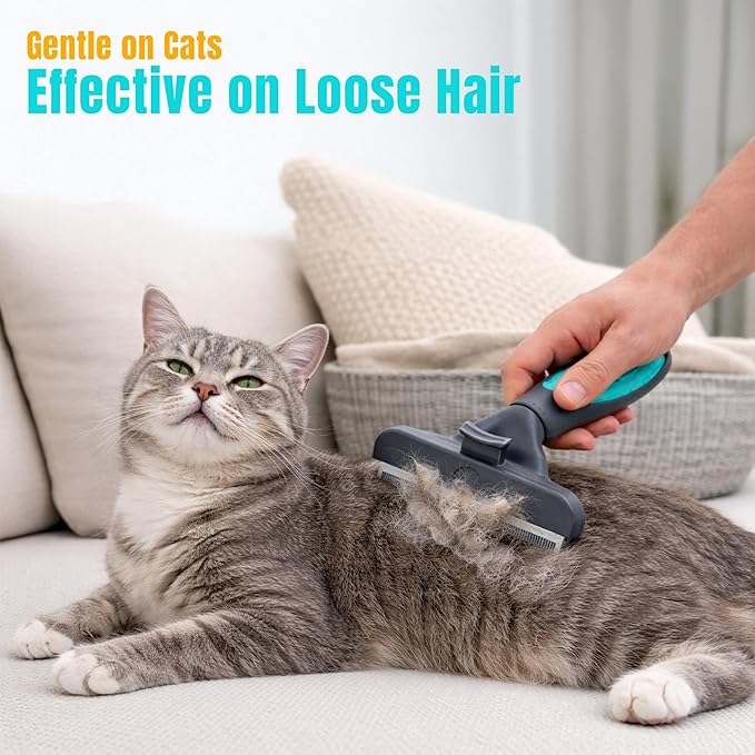 deShedding Tool for Medium/Large Cats and Dogs, Long Hair, Removes Loose Hair from Shedding