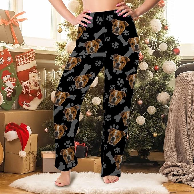 Customized Face Pajama Custom Pajama Pants with Photo for Women Mom
