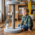 PowerKing Natural Sisal Replacement Scratching Post, 15.7'' 2 Pieces M8 Cat Scratch Post Refill Pole Parts for Refurbishment, Include Screws (Grey)