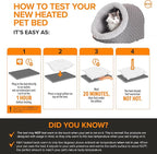 K&H Pet Products Heated Cat Bed - Thermo-Pet Cave for Large Cats, Indoor Heated Pet Bed for Dogs & Cats, Covered Cave Pet Tent, Collapsible, Machine Washable, Safety Listed - 17 X 15 X 13in Gray