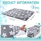 VitalCozy 2 Pack Self Warming Cat Mat Self Heating Pad Bed Reversible Machine Washable Reflects Body Heat Warm Thermal Pet Pad Crate Blanket for Feral and Indoor Cat(Star,22'' X 18'')