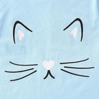 4-8T Toddler Girl Clothes Cat face print Short Sleeve Top+Pants Outfits Girl Spring and summer 2-Piece Set