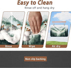 Misty Forest Mountain Dog Food Mat for Floors,Absorbent Quick-Dry Pet Feeding Mat,Cat Dog Bowl Mats for Food and Water,Non-Slip Pet Accessories Supplies 16"x24"