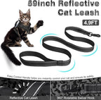 Tactical Cat Harness and Leash for Walking Esacpe Proof,Adjustable Soft Mesh Large Cat Vest with Rubber Handle Easy to Control,Molle Patches