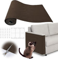 Cat Scratch Furniture Protector - 78.7" x 17" Trimmable Self-Adhesive Cats Claws Scratch Pads, DIY Cat Climbing Couch Protector for Scratch Post Cat Tree Replacement Indoor (Brown)