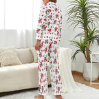 Custom Face Pajamas for Women Men,Personalized Dog Cat Pet Pajamas Set,Christmas Long Sleeve Sleepwear Pjs