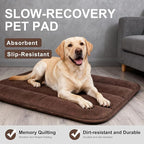 Dog Bed Mat, Reversible Dog Crate Pad with Washable Kennel Mat and Soft Foam, Flat Pet Bed for Dogs & Cats, for Crates Carriers & Travel (Dark Brown, 34" L*20" W*1.5" Th)