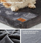 Dog Bed for Small Dogs - Puppy Dog Crate Pad with Removable Washable Cover and Waterproof Lining - Memory Foam Dogs Kennel Mat - Reversible Pet Bed (Cool & Warm), 24 x 18, Dark Grey