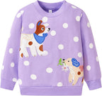 Toddler Baby Girls Cotton Sweater, Long Sleeve Crewneck Sweatshirt Pullover Kids Warm Clothing for Fall Winter