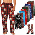 MyPupSocks Custom Pajama Pants for Pet Lover, Personalized Photo Face Printed Pajama Bottoms Sleepwear with Pockets