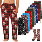 MyPupSocks Custom Pajama Pants for Pet Lover, Personalized Photo Face Printed Pajama Bottoms Sleepwear with Pockets